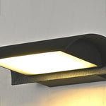 Curved LED Outdoor Wall Light in Matte Black, Minimalist Waterproof Sconce