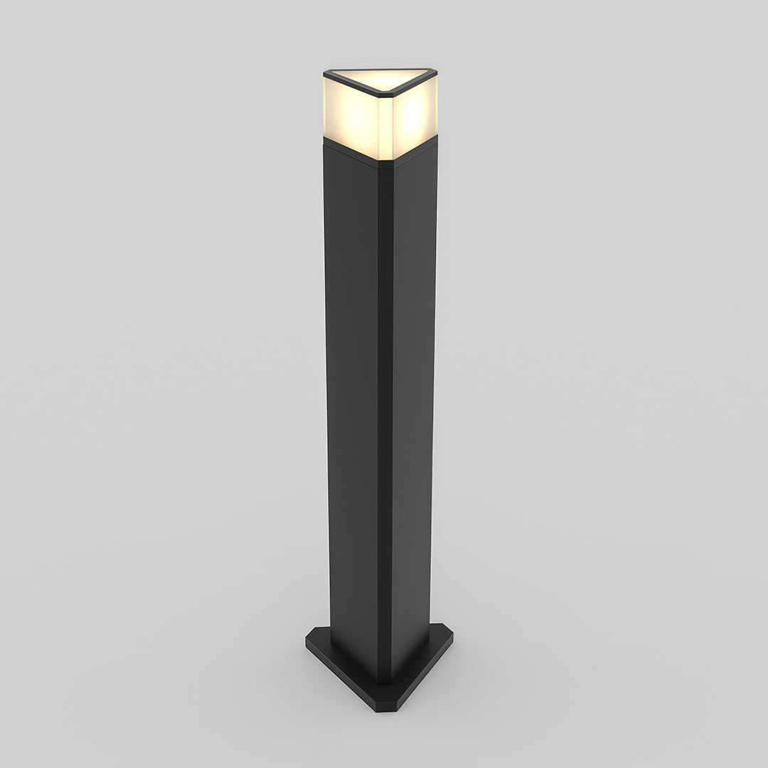 Modern Outdoor Pathway Bollard Lights, Black Aluminum LED Landscape Lighting