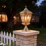 European Octagonal Copper Pillar Lantern for Outdoor Landscapes