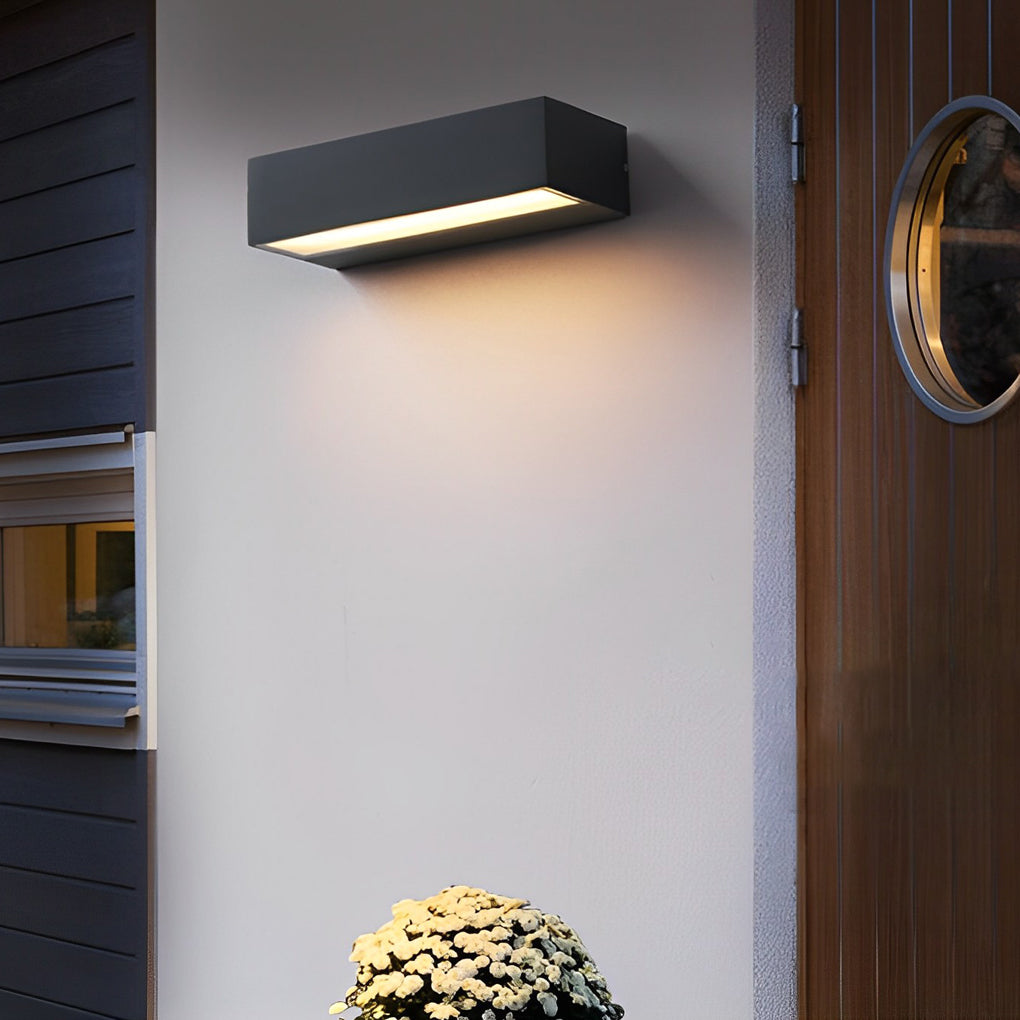 Modern Outdoor Wall Sconce with Integrated LED and Address Number Light