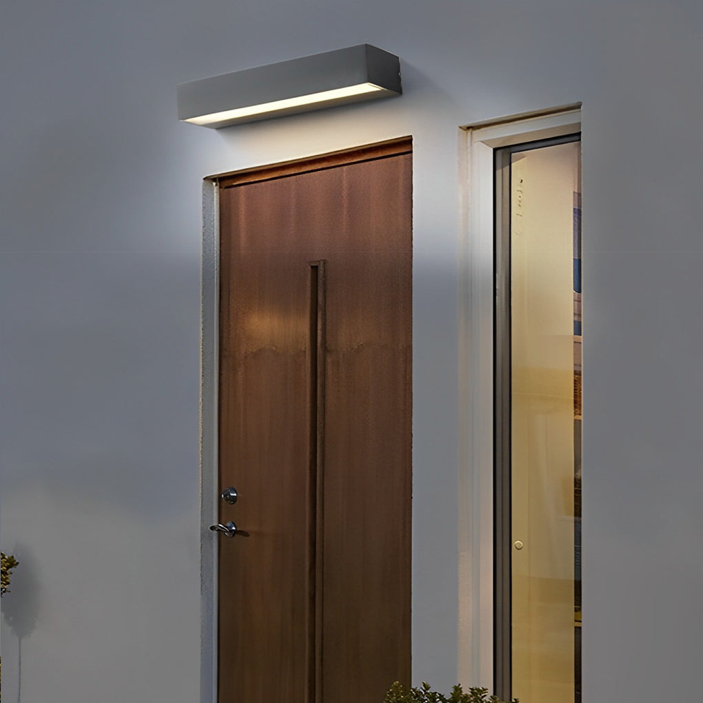 Modern Outdoor Wall Sconce with Integrated LED and Address Number Light