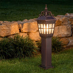 European-Style Cast Aluminum Outdoor Post Light with Clear Glass Shade