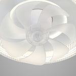 Aura White LED Ceiling Fan with Dimmable Light – Modern Flush Mount