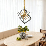 Industrial Dual-Color Iron Square Pendant Light with Acrylic Shade