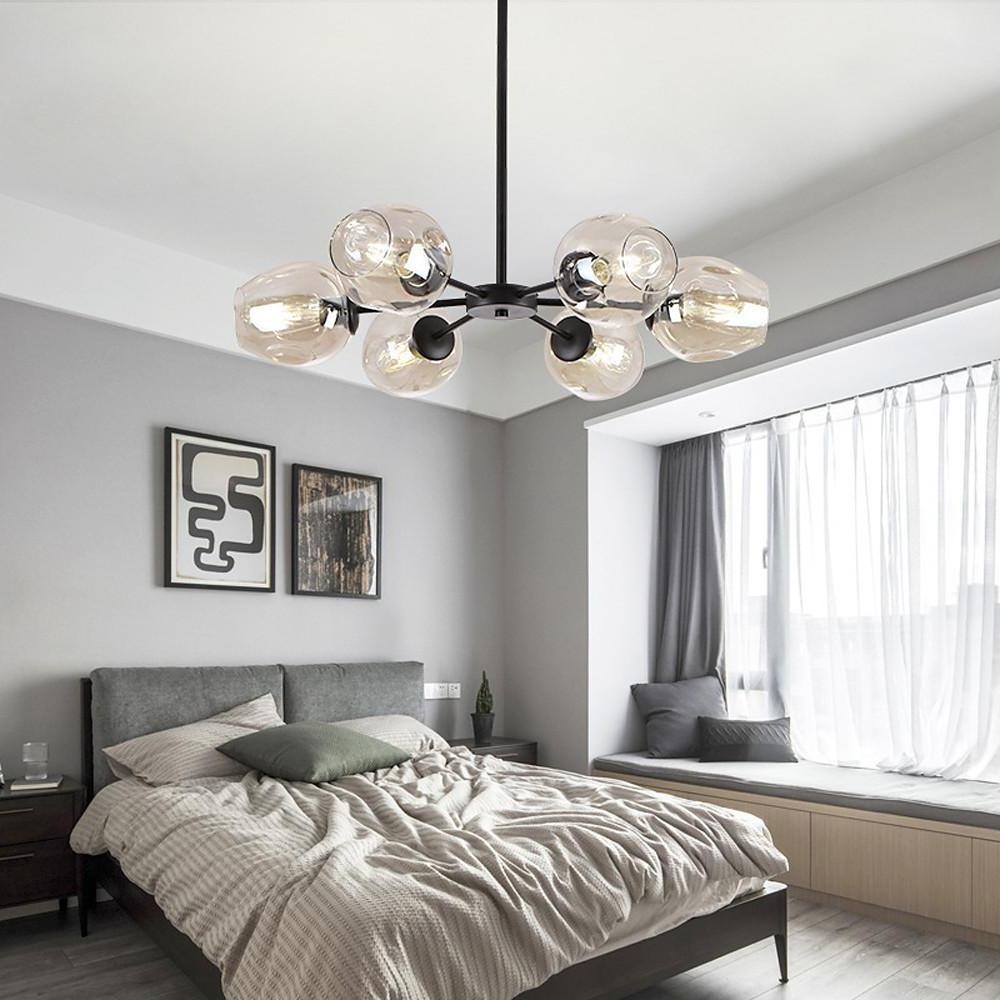 Aurelia Glass Globe Sputnik Chandelier – Nordic LED Ceiling Light