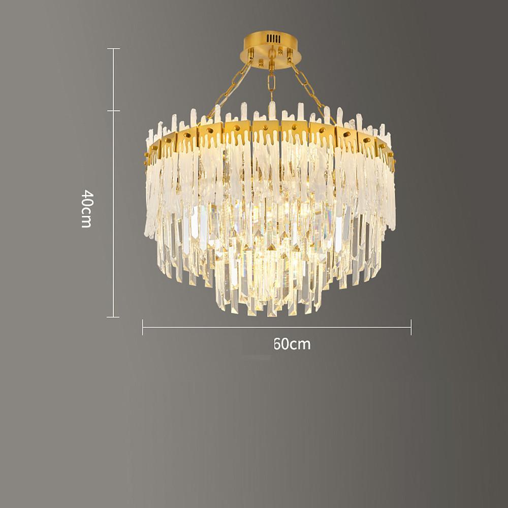 Nordic Style Round Gold Crystal Chandelier 16 Cord Gold Neutral Light