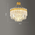 Nordic Style Round Gold Crystal Chandelier 16 Cord Gold Neutral Light