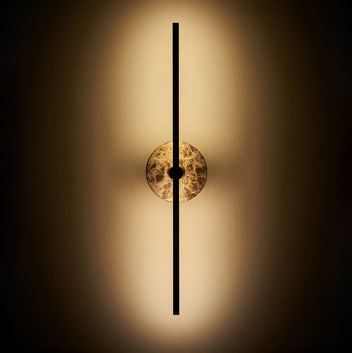 Zylaro Stone Wall Light – Brushed Brass & Marble LED Sconce