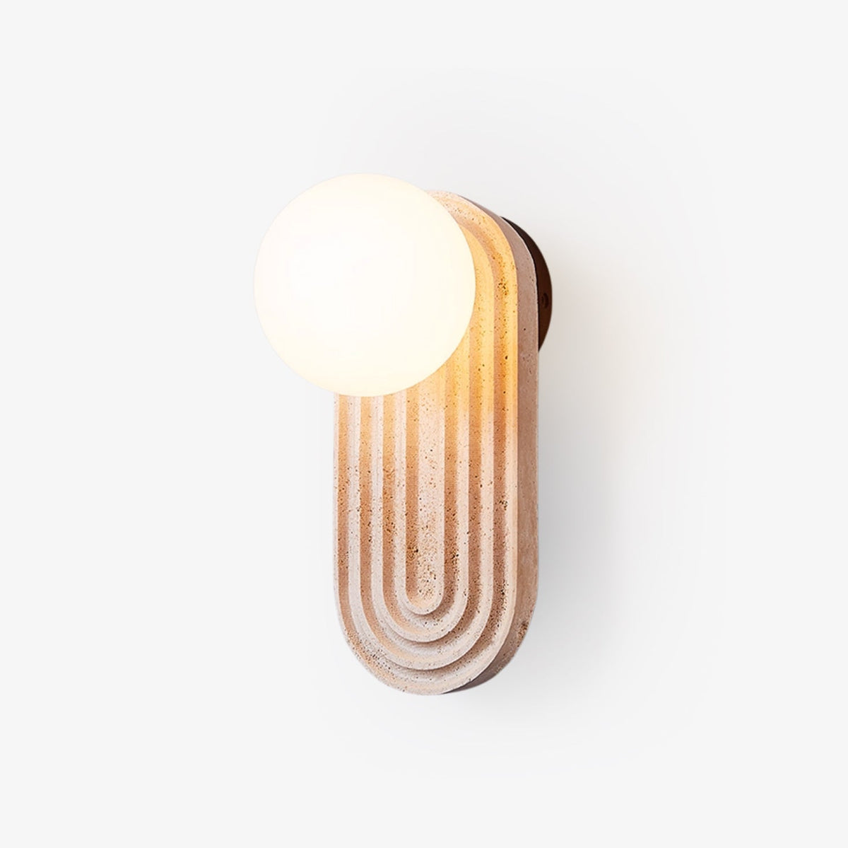 Arco Travertine Wall Sconce – Modern Natural Stone Bedside Lamp
