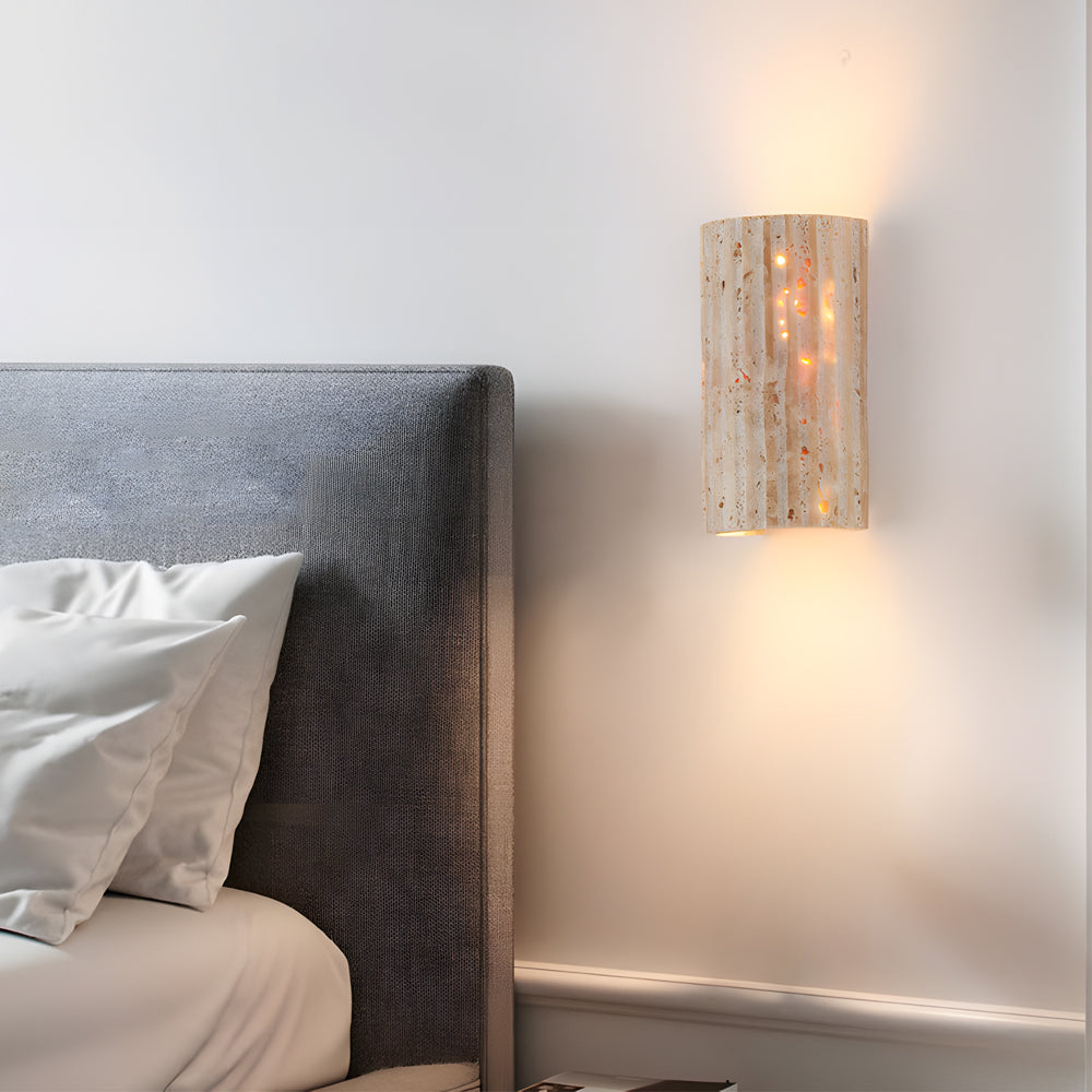 Travertine LED Wall Sconce with Up and Down Illumination