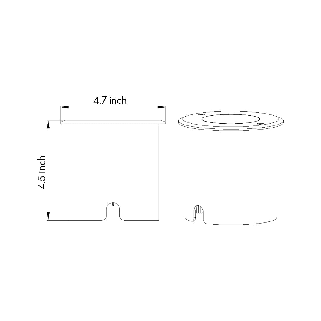 Minimalist In-Ground LED Well Light, 6W Warm White, IP67 Outdoor