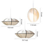 Nordic Vintage Fabric Shade Pendant Light with Metal Accents