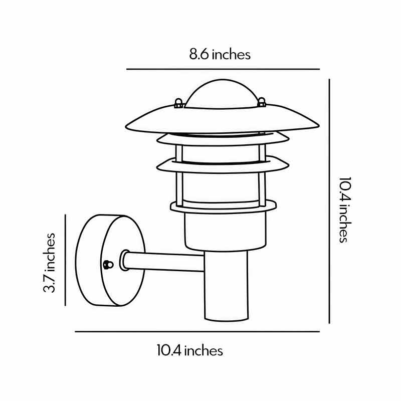 American Country Outdoor Wall Sconce with Warm LED Light, Waterproof Metal and Glass