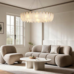 Feather Glass Chandelier Modern Luxury Pendant Light