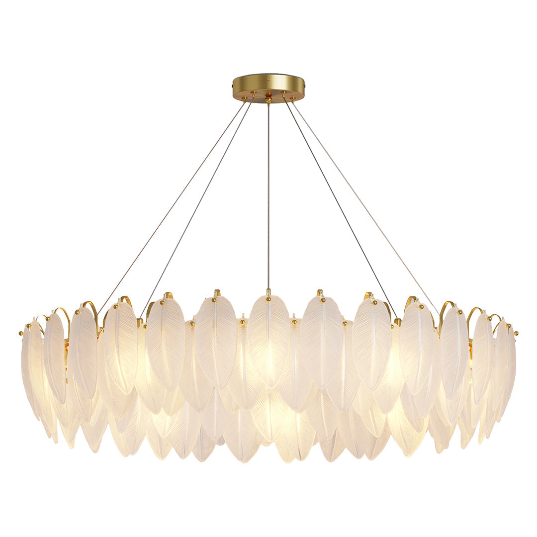 Feather Glass Chandelier Modern Luxury Pendant Light