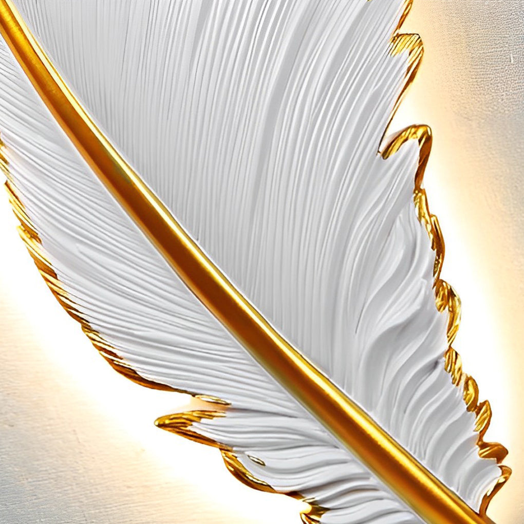 Feather LED Wall Sconce in White and Gold for Modern Interiors