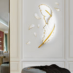 Feather LED Wall Sconce in White and Gold for Modern Interiors