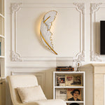 Feather LED Wall Sconce in White and Gold for Modern Interiors