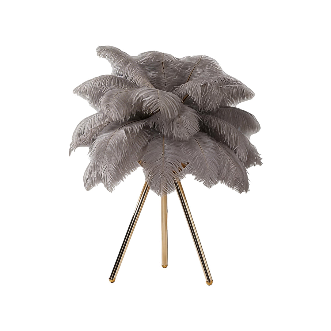 Feather Table Lamp Nordic Tripod Bedside Lighting with 3 Color Temperatures
