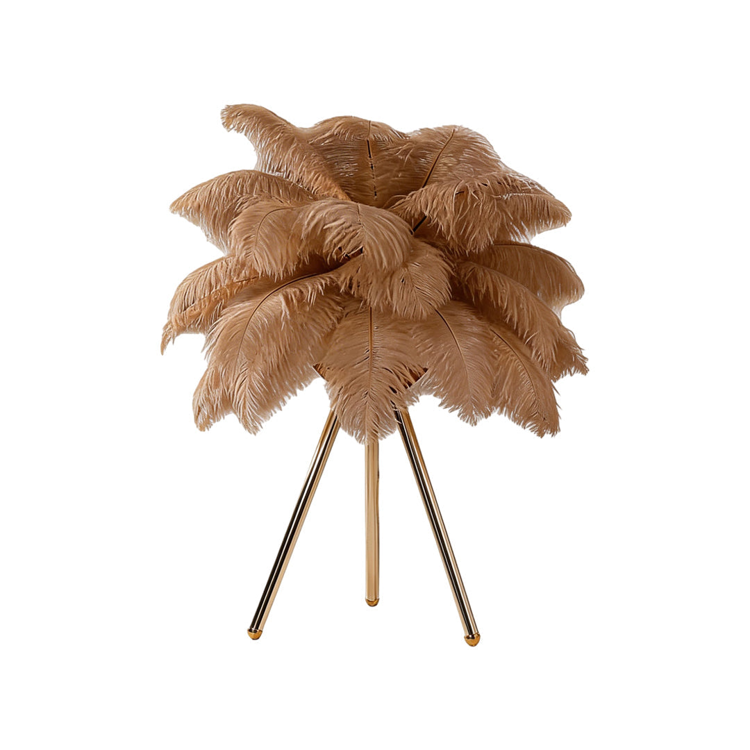 Feather Table Lamp Nordic Tripod Bedside Lighting with 3 Color Temperatures