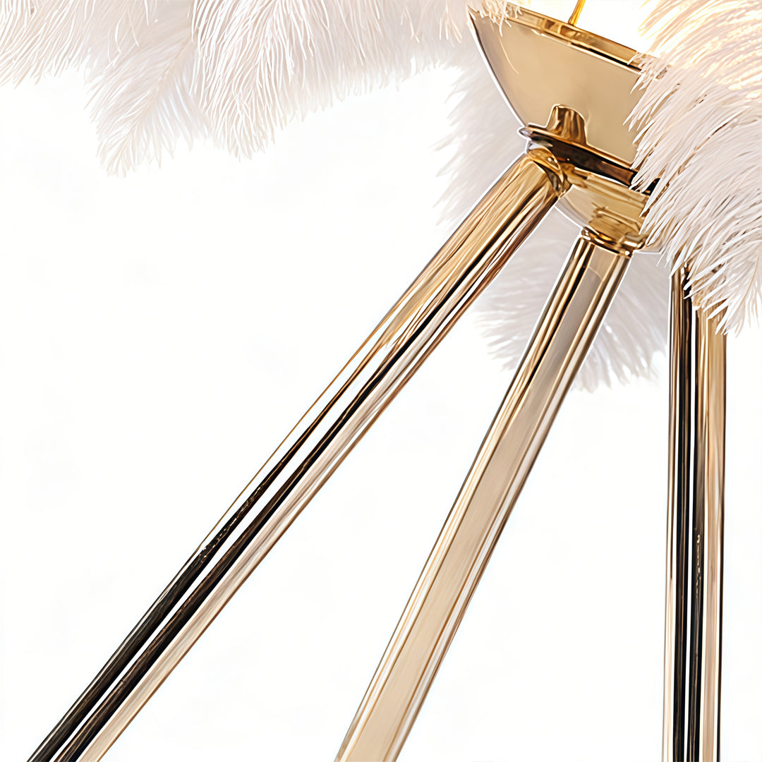 Feather Table Lamp Nordic Tripod Bedside Lighting with 3 Color Temperatures