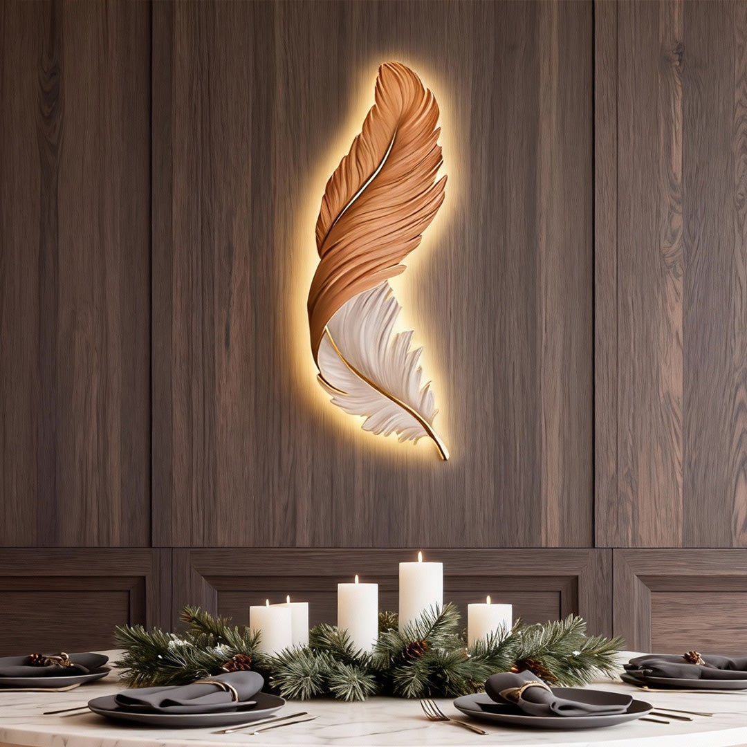 Feather Wall Lamp Art Deco LED Sconce for Modern Interiors