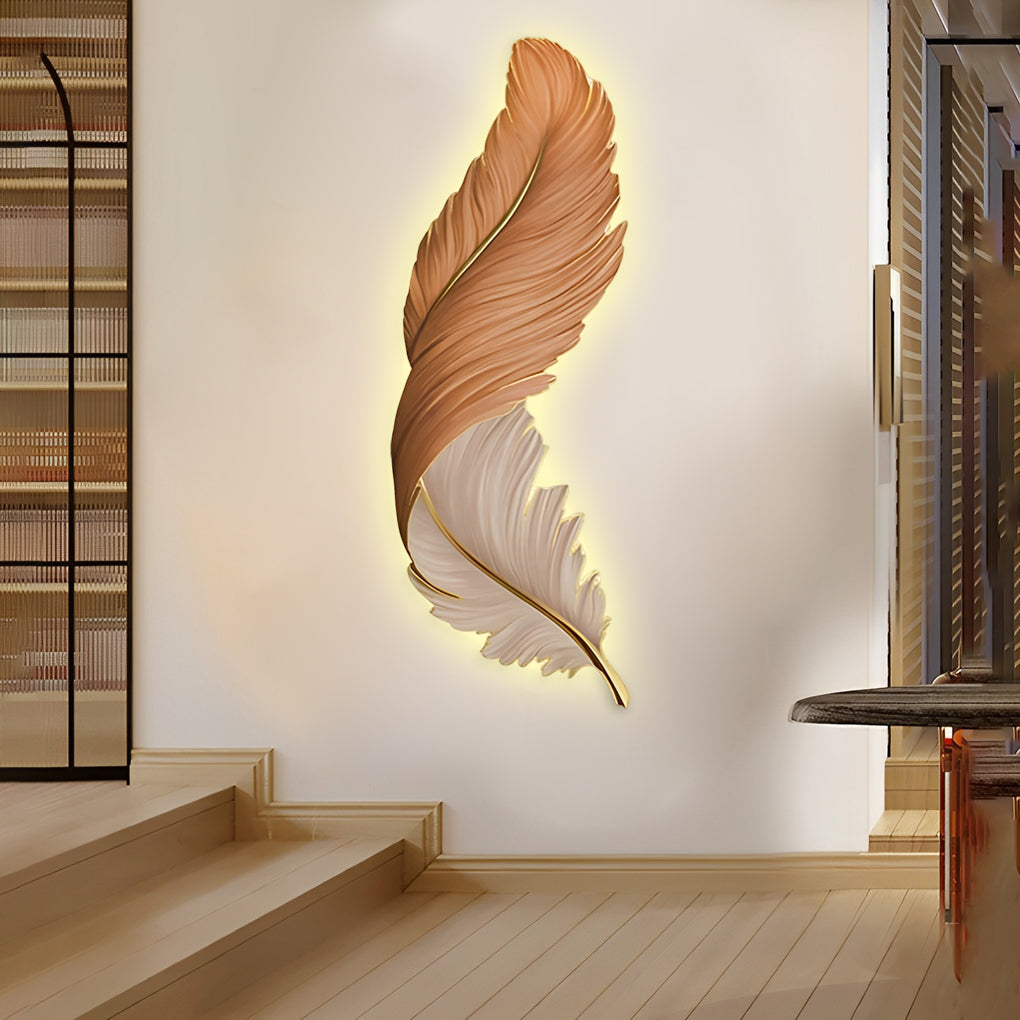 Feather Wall Lamp Art Deco LED Sconce for Modern Interiors