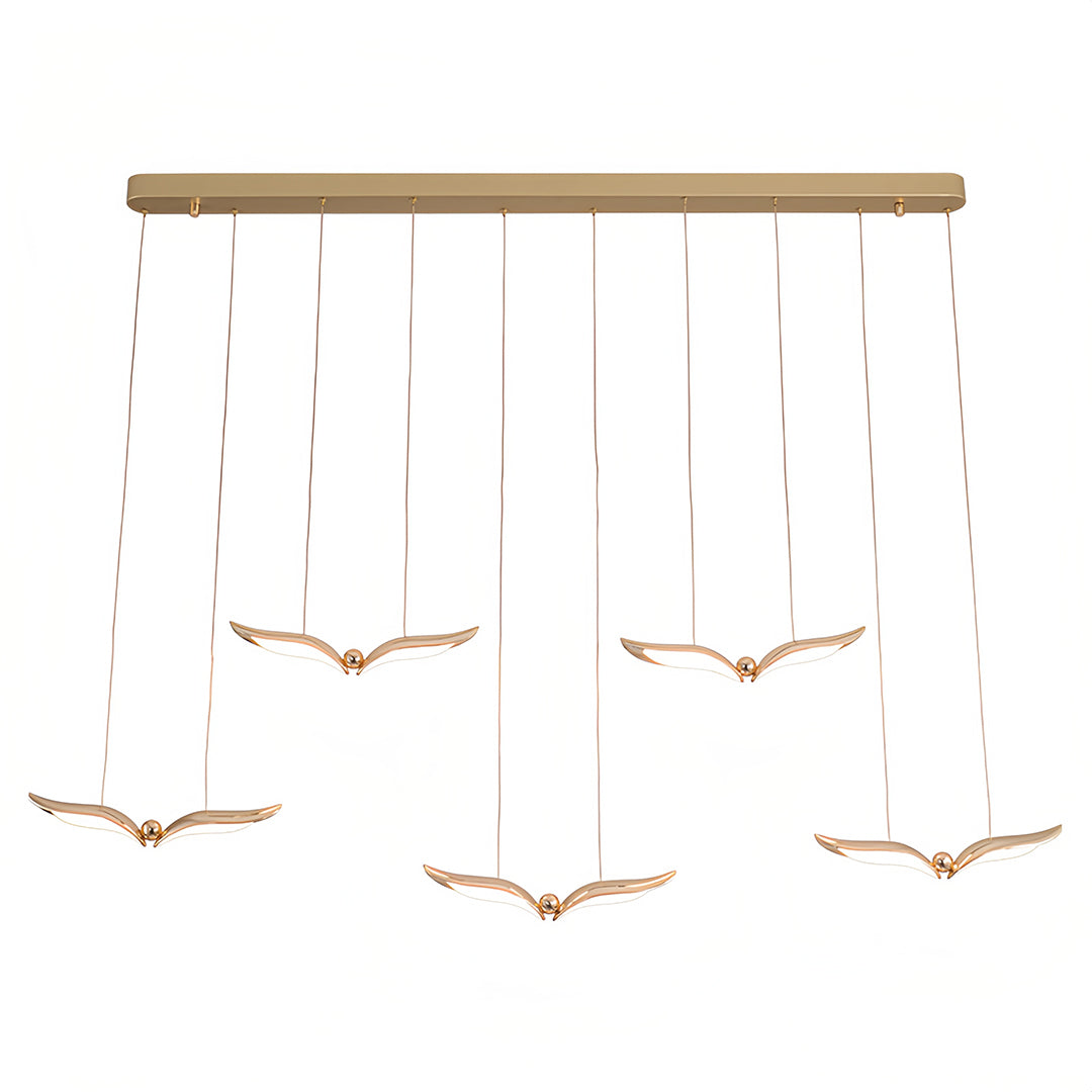 Aurelia Gull Pendant Light — Nordic LED Ceiling Lamp in Rose Gold