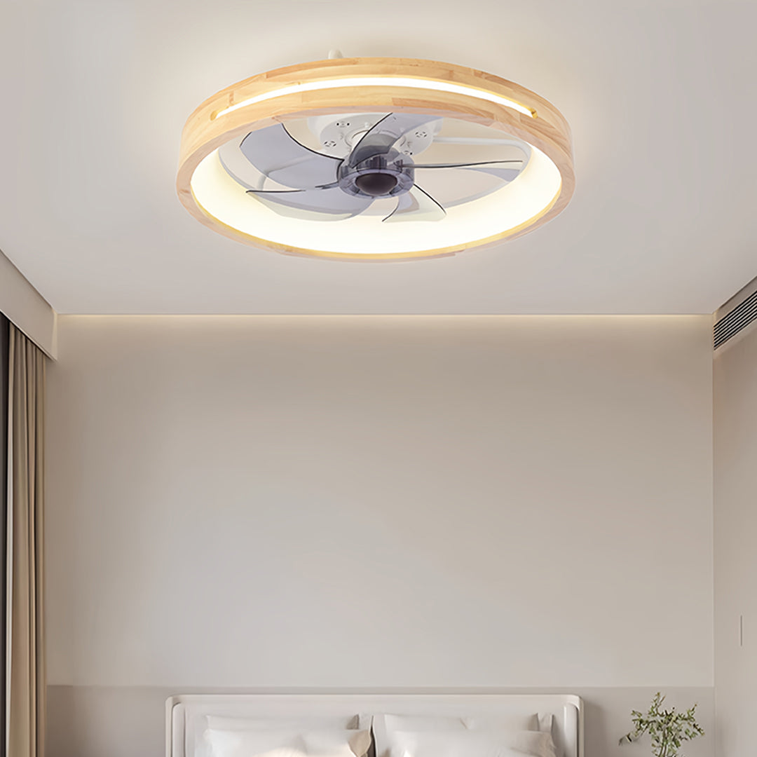 Aria Five-Blade Wood Ceiling Fan with Dimmable LED Light