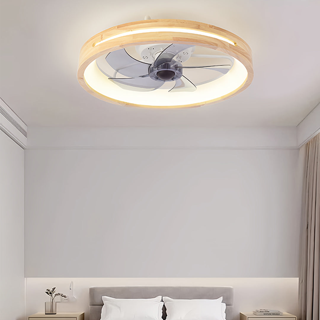 Aria Five-Blade Wood Ceiling Fan with Dimmable LED Light