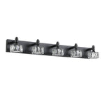 Crystal Vanity Light Modern Black Iron LED Wall Bar for Bathroom