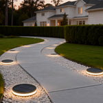 Modern Solar In-Ground Lights | Flat Aluminum LED Path Lighting
