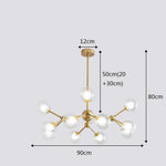 Radiant Beauty 12 Light Sputnik Semi Flush Fixture Chandelier