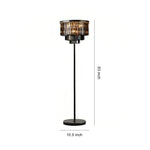 Crystal Floor Lamp with Black Iron Base – American Glamorous Standing Light