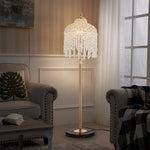 Lumière Crystal Floor Lamp in French Gold — Designer LED-Ready Lighting for Living Rooms & Studies