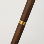 Sculptural Wooden Floor Lamp with Pleated Fabric Shade