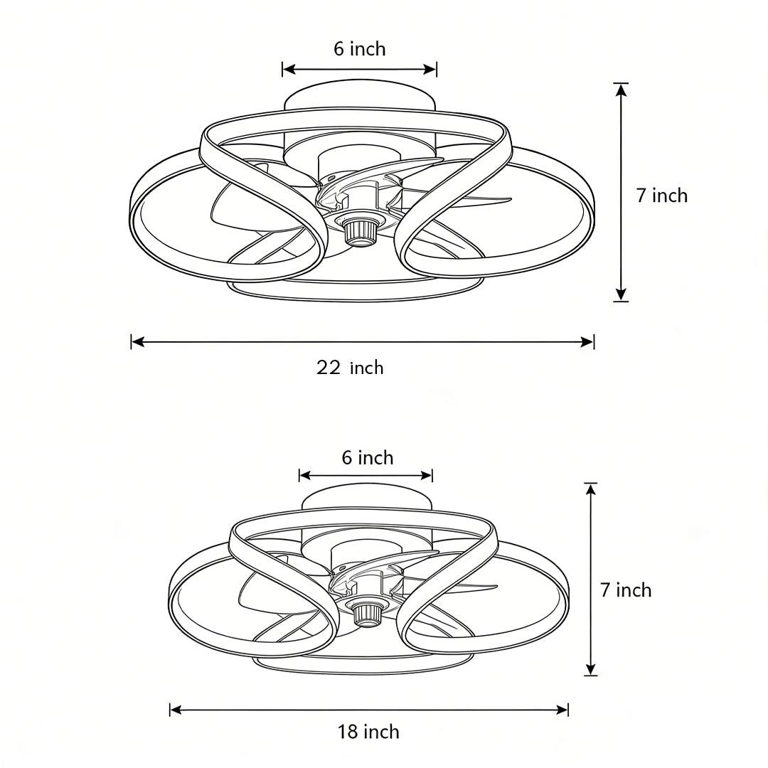 Modern Flower LED Ceiling Fan Light with Remote Control