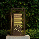 Artisan Brown Stainless Steel Outdoor Garden Light with Floral Cutwork