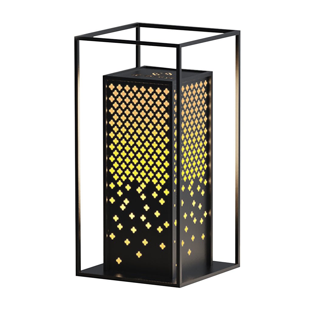 Artisan Brown Stainless Steel Outdoor Garden Light with Floral Cutwork