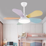 Modern Colorful Kids Pendant Ceiling Fans With Light For Bedroom