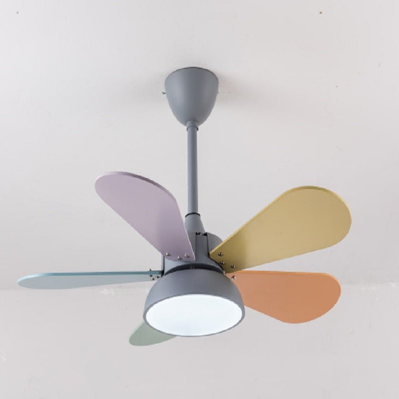 Modern Colorful Kids Pendant Ceiling Fans With Light For Bedroom