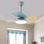 Modern Colorful Kids Pendant Ceiling Fans With Light For Bedroom