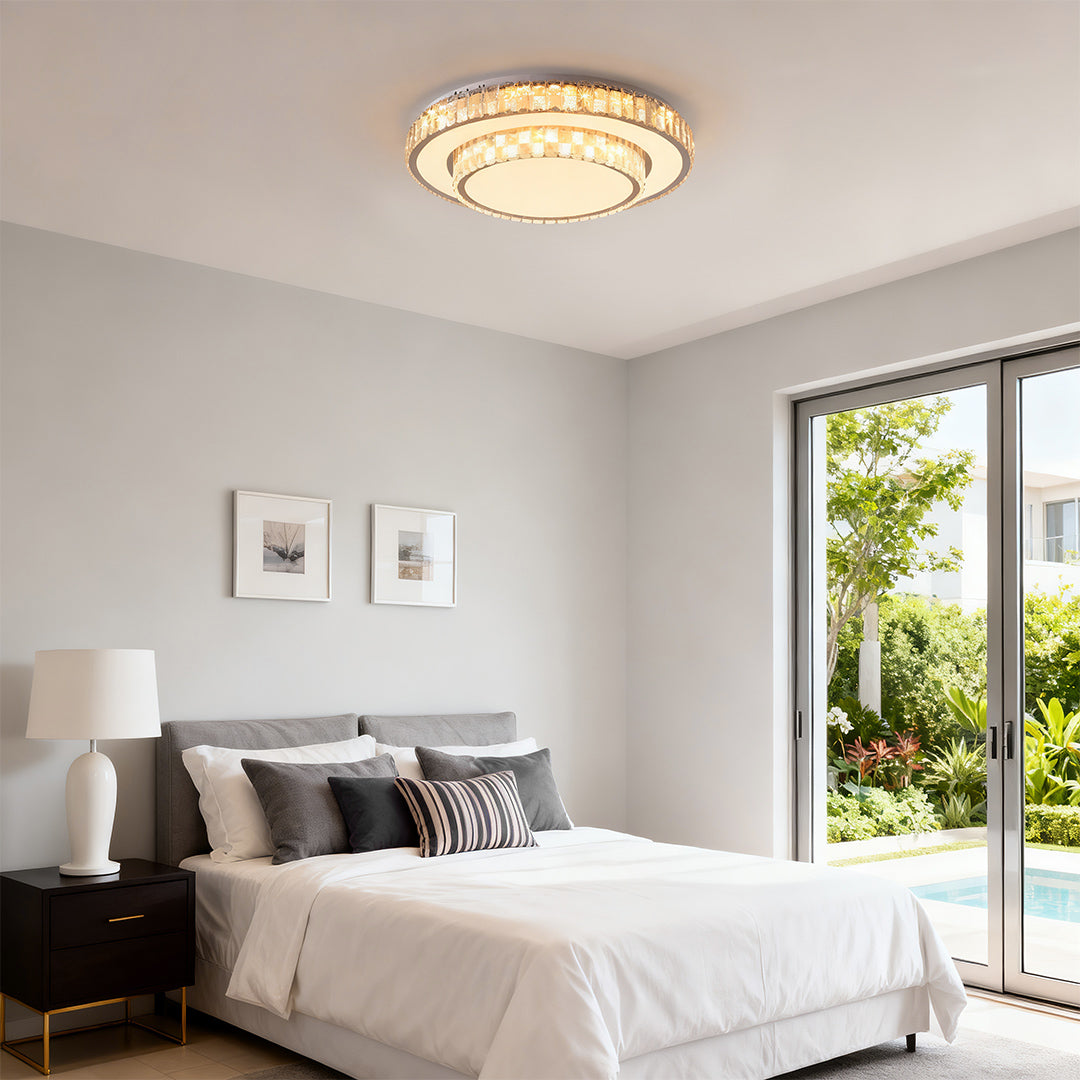 Lumière Crystal Flush Mount Ceiling Light in Chrome