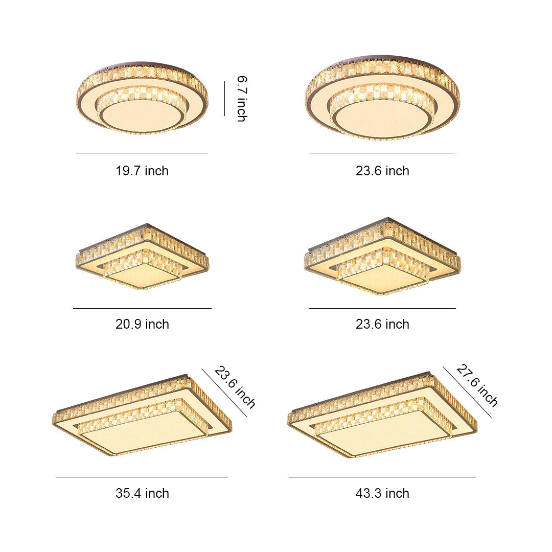Lumière Crystal Flush Mount Ceiling Light in Chrome
