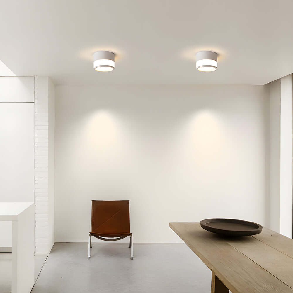 Modern Minimalist Round Flush Mount Ceiling Light with Acrylic Shade