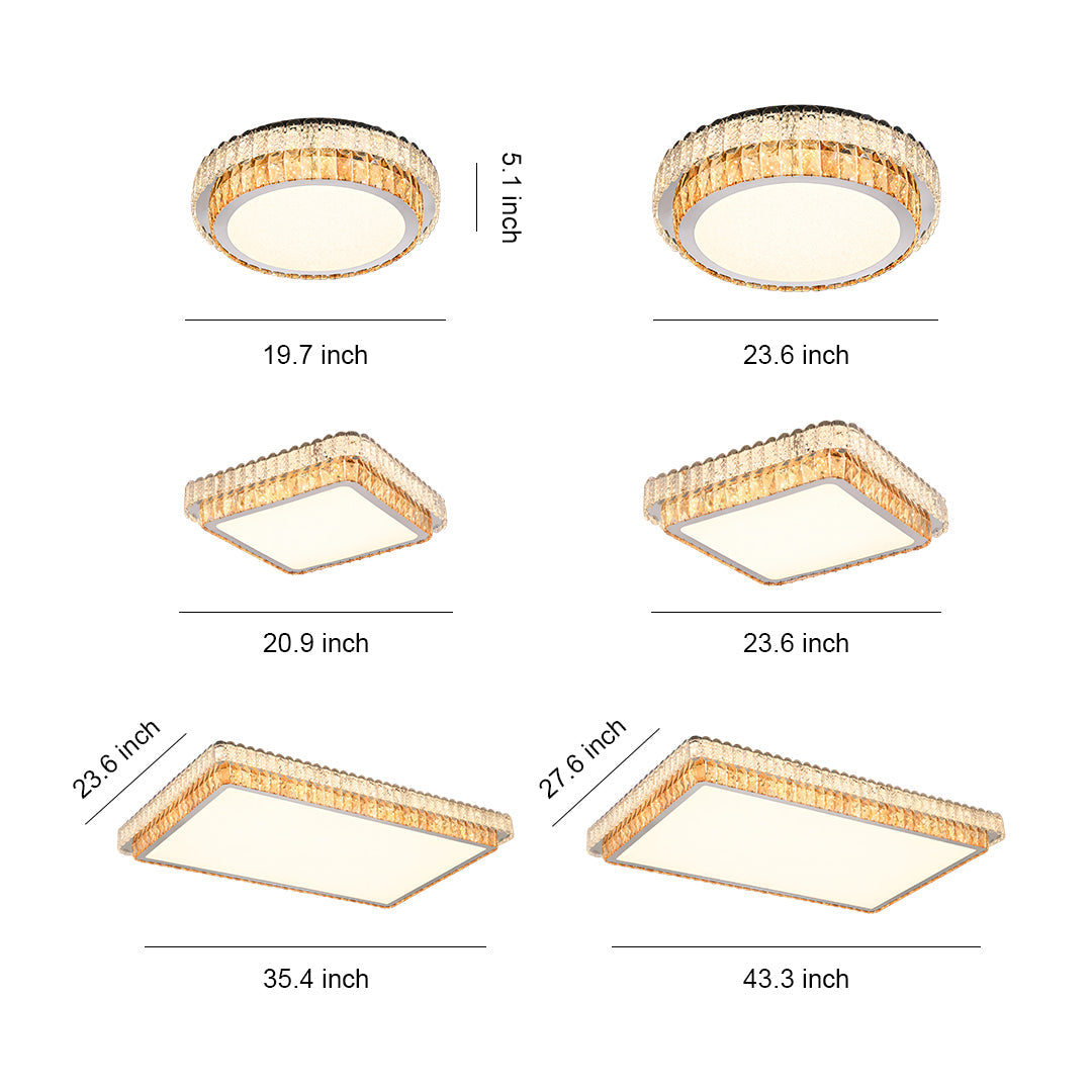 Lumina Crystal Flush Mount Ceiling Light in Chrome | Modern Minimalist LED