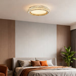 Lumière Flush Mount Crystal Ceiling Light in Titanium Gold