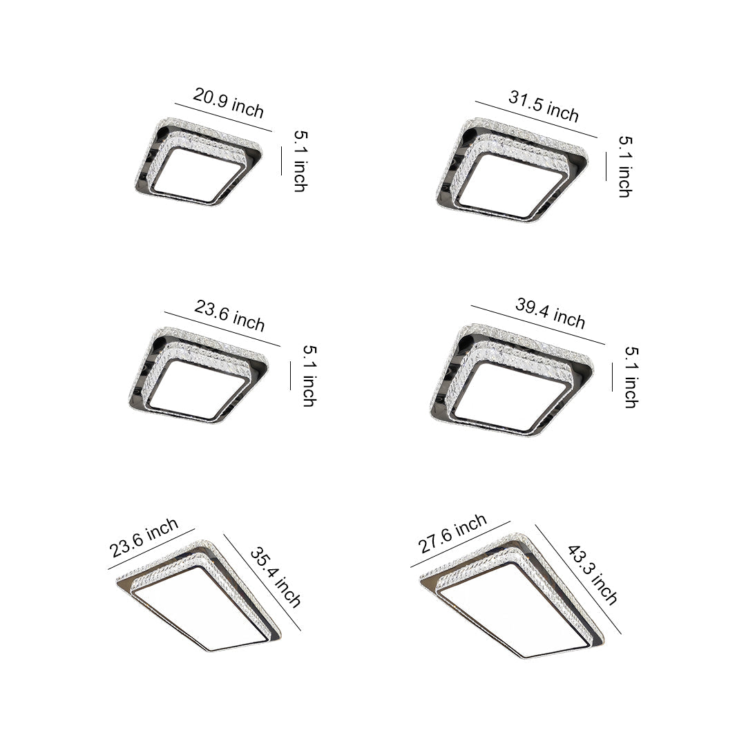 Luxury Crystal Flush Mount Ceiling Light in Polished Chrome