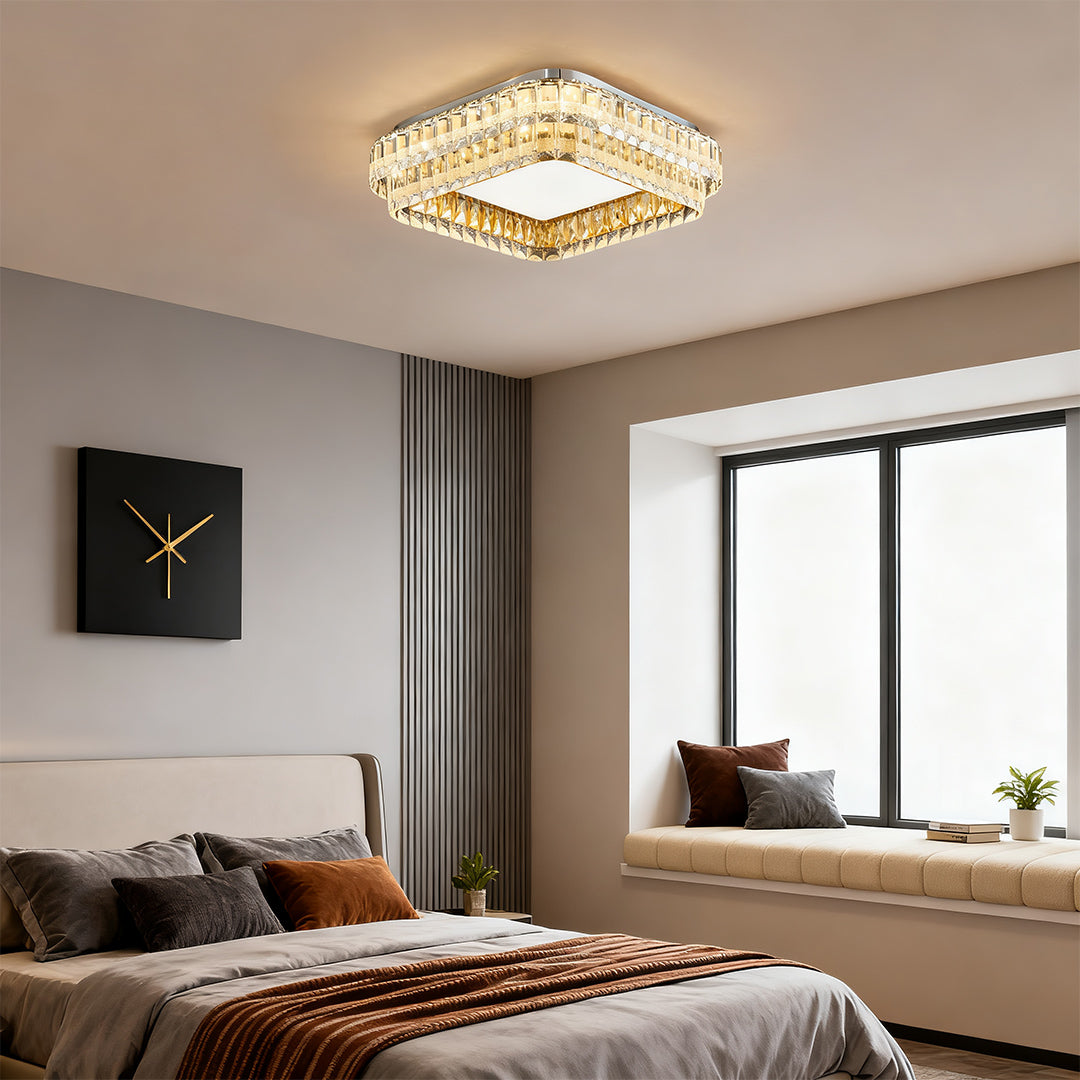 Lumière Crystal Flush Mount Ceiling Light in Chrome