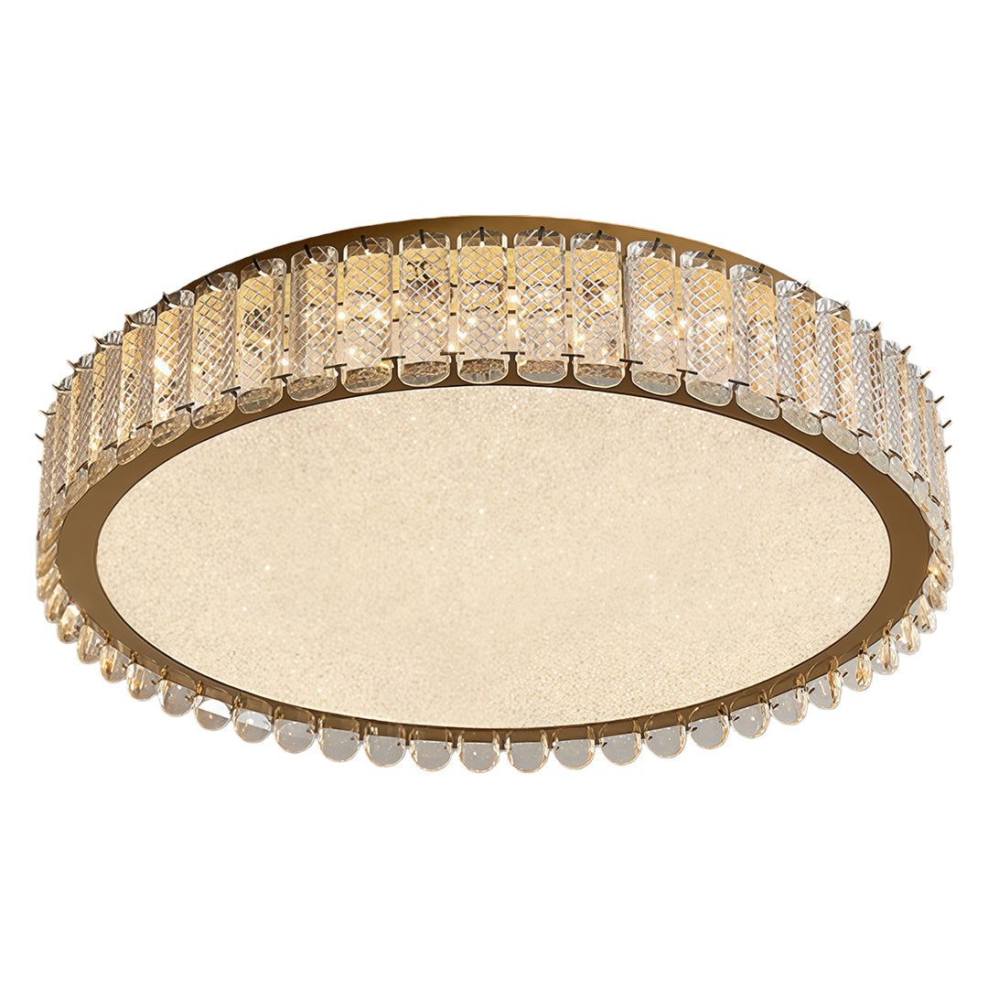 Luxury Crystal Flush Mount Ceiling Light with Chrome Frame and LED